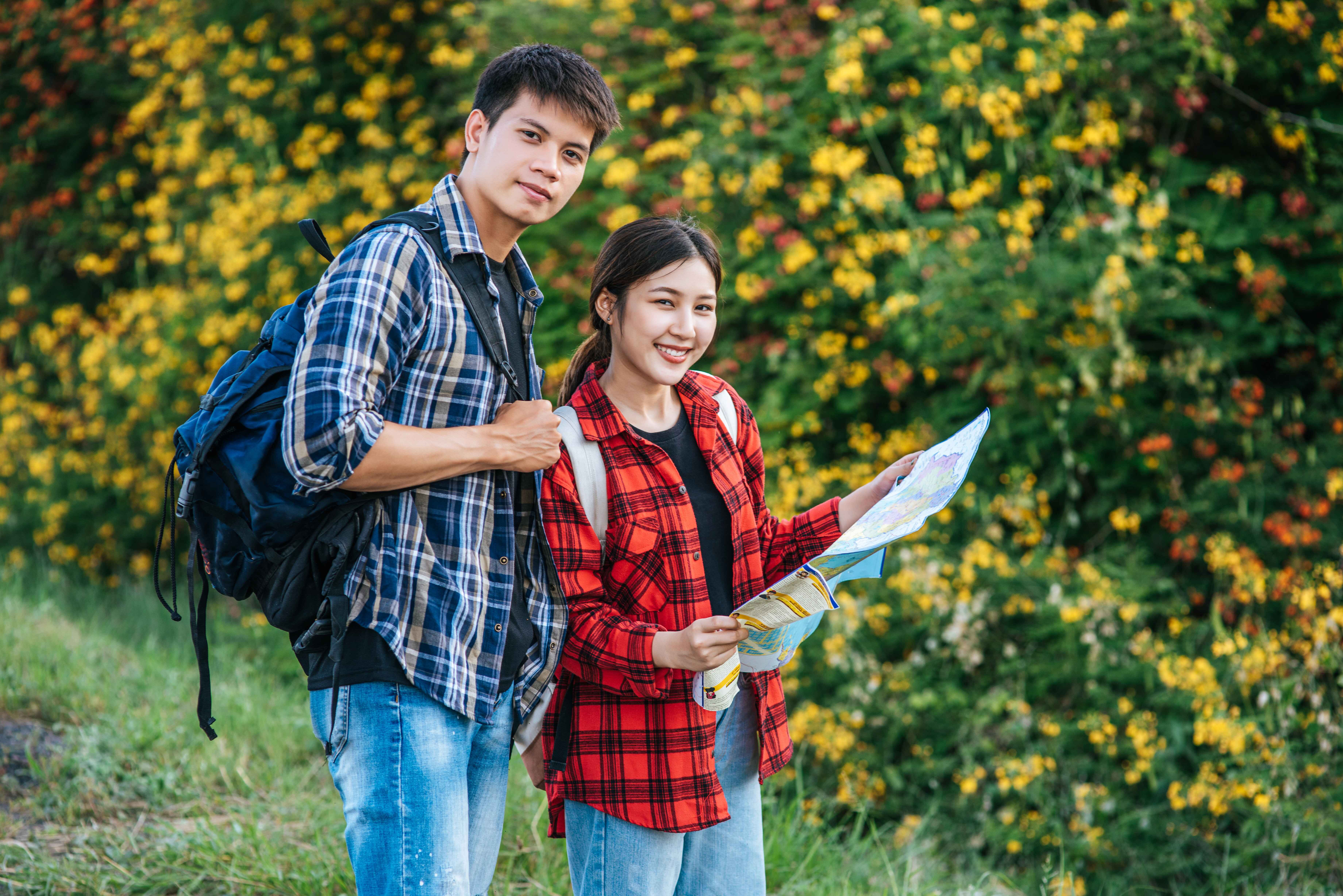 Tourists with map